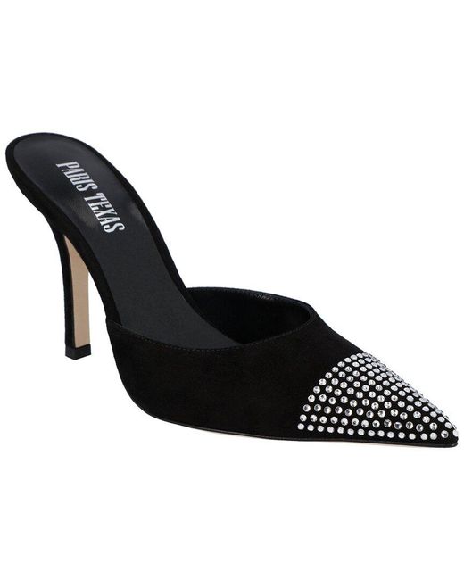 Paris Texas Black Holly Suede Mule