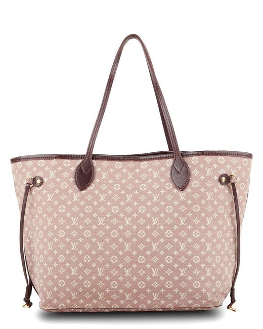 Louis Vuitton Pink Monogram Mini Lin Canvas Neverfull Mm (Authentic Pre-Owned)