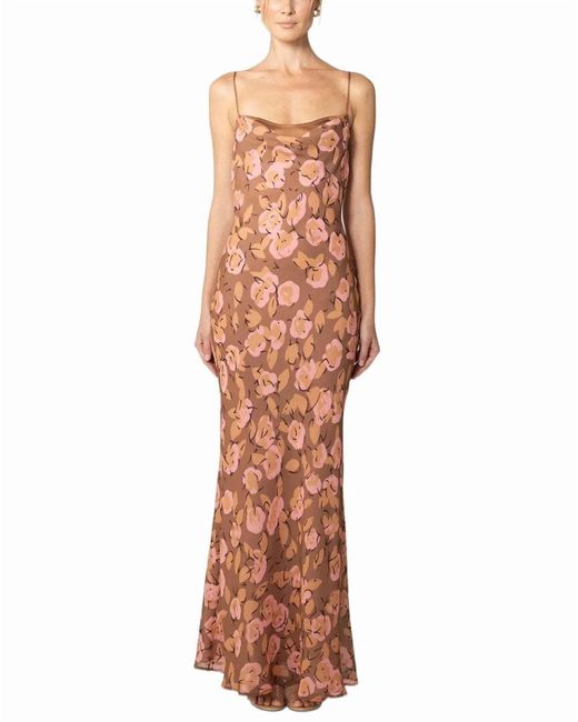 SAU LEE Brown Gabi Dress
