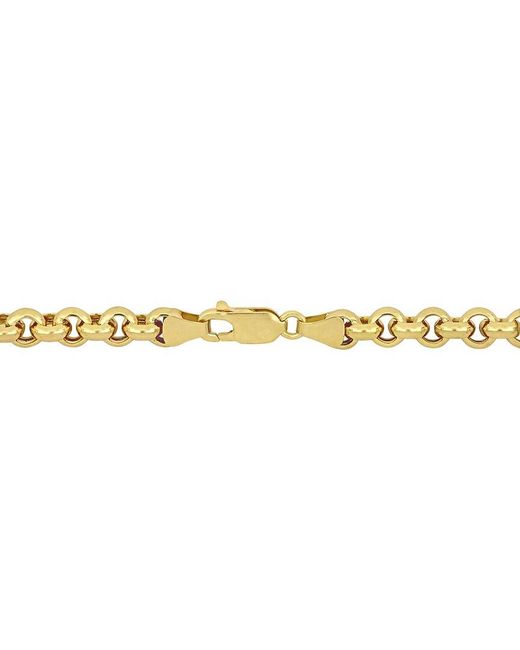 Italian Gold Metallic 14K Rolo Station Link Necklace