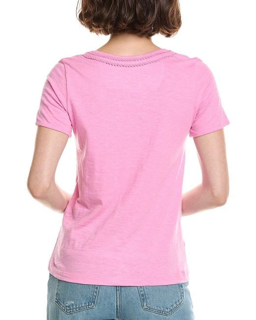Tommy Bahama Pink Scallop Trim Lux T-Shirt