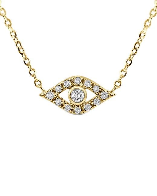 Sabrina Designs Metallic 14k 0.08 Ct. Tw. Diamond Evil Eye Necklace