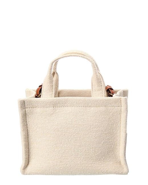 Celine Cabas Thais Small Jacquard Tote in Natural