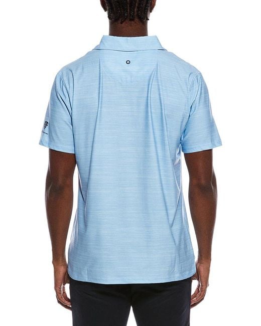 Ben Sherman Blue Checkerboard Vertical Stripe Tech Polo Shirt for men