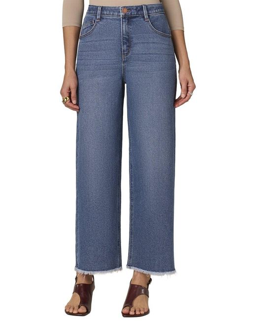 Wit & Wisdom Blue Mid Wyatt Skyrise Round Up Wide Leg Boyfriend Jean