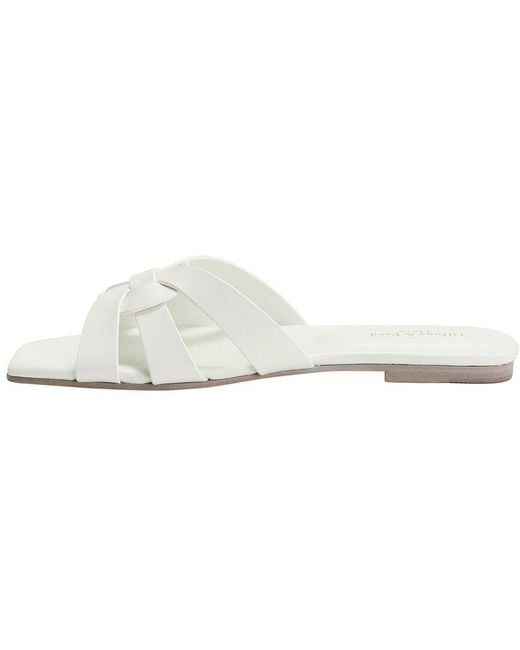 Tiffany & Fred Paris White Leather Slide Sandal