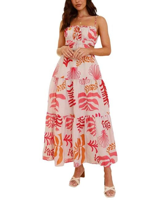 ENJOY PETRA Red Midi Dress