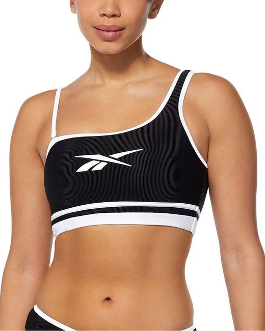 Reebok Women's Mesh-Inset Racerback Bikini Top