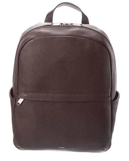 Vince Brown Leather Backpack for men