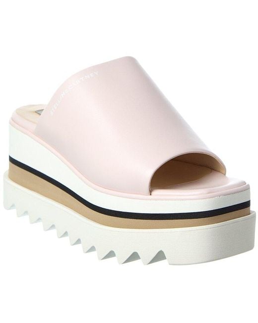 Stella McCartney White Logo Wedge Sandal