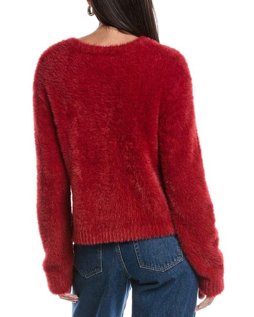 Bella Dahl Red Crew Neck Cardigan