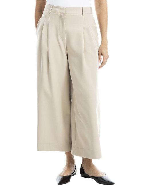 Max Studio Natural Pleated Coulotte Pant