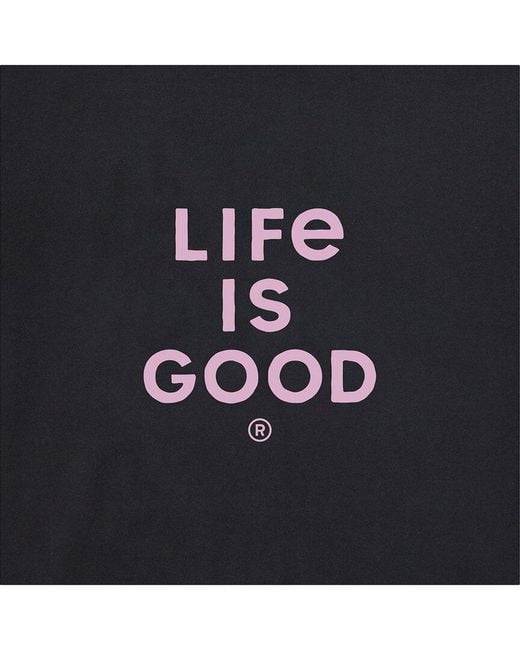 Life Is Good. Black Crusher Boxy Tee
