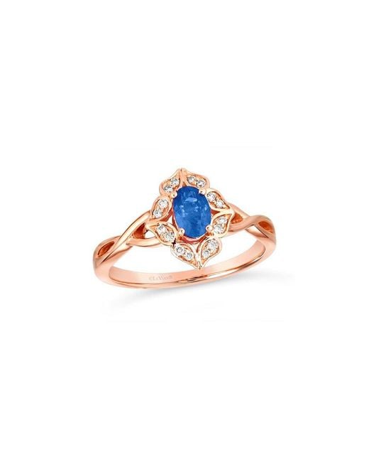 Le Vian Blue 14K Rose 0.63 Ct. Tw. Diamond & Sapphire Half-Eternity Ring