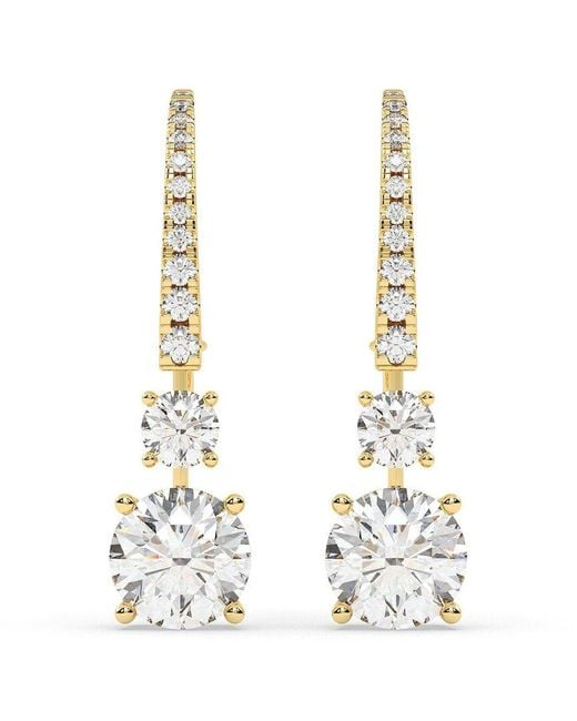 Lab Grown Diamonds Metallic 14K 7.75 Ct. Tw. Lab-Grown Diamond Earrings