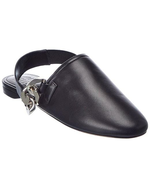 Givenchy Black G Chain Leather Mule