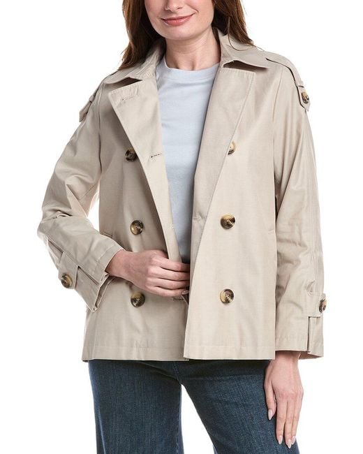 Sam Edelman Natural Cropped Double-Breasted Swing Jacket