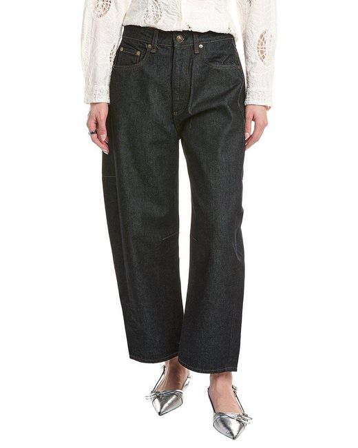 Rag & Bone Black Charlie High-Rise Twilight Rinse Ankle Barrel Jean