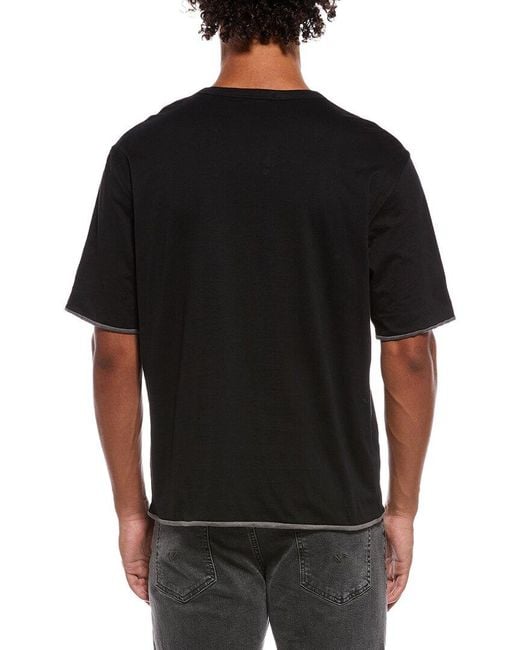 Theory Black Double Layered T-Shirt for men