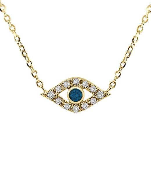 Sabrina Designs Metallic 14k 0.11 Ct. Tw. Diamond & Sapphire Evil Eye Pendant