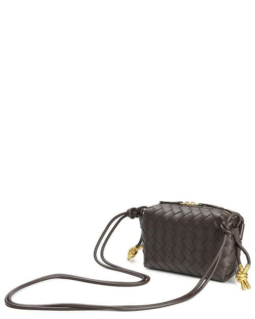 Tiffany & Fred Paris Gray Hand-Woven Leather Crossbody