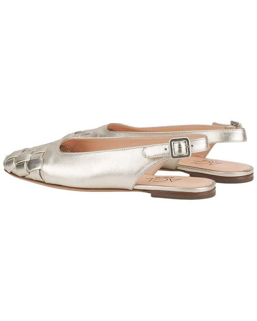 Agl Attilio Giusti Leombruni White Mara Sling Wave Leather Slingback