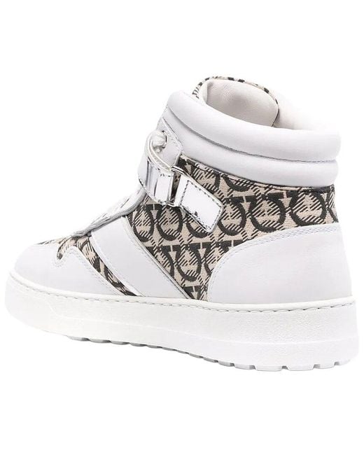 Ferragamo Metallic Noe High-Top Leather Sneaker