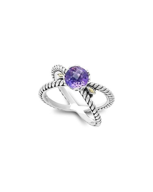 Samuel B. White 18K & Amethyst X Ring