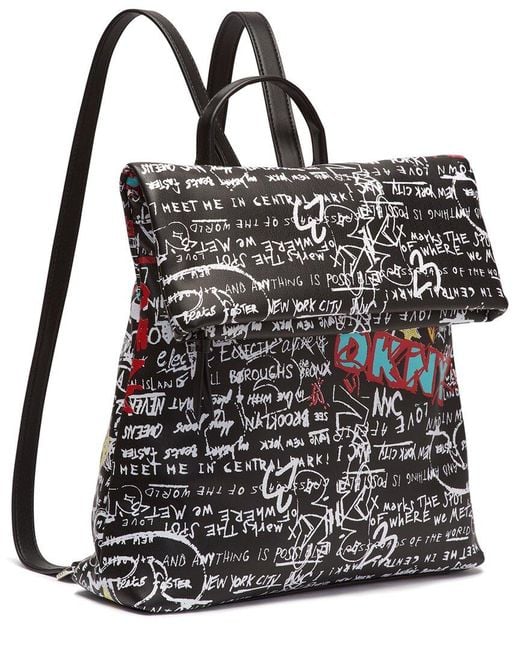DKNY Black Tilly Fold Backpack