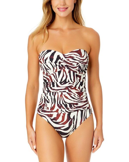 Anne Cole Black Twist Front Shirred One-Piece