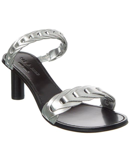 Rag & Bone Metallic Infinity Mid Heel Leather Sandal