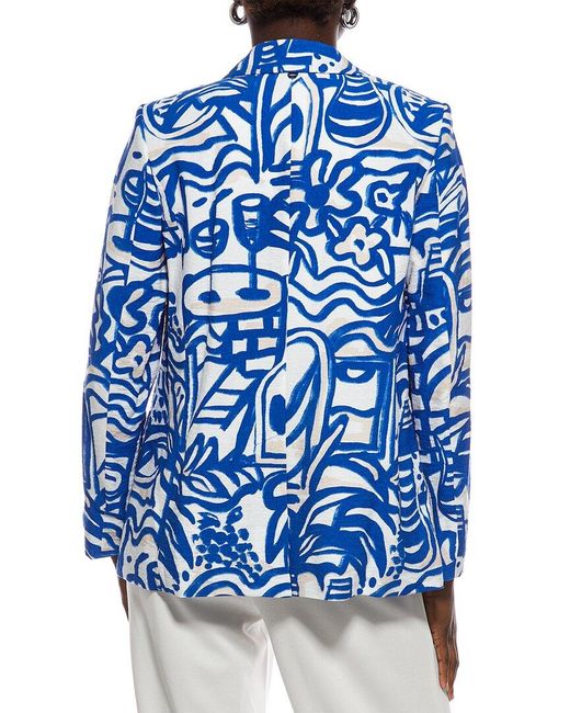 Marc Cain Blue Printed Blazer