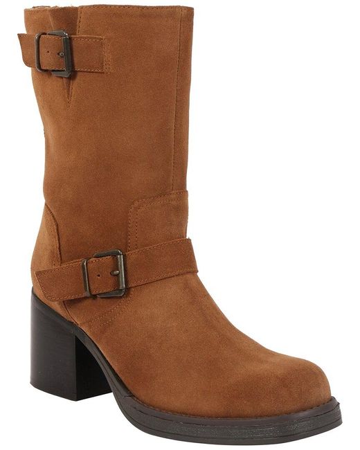 Kenneth Cole Brown Janice Leather Solid Mid-Calf Boots