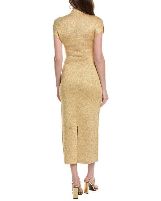 Lela Rose Natural Mock Neck Dress