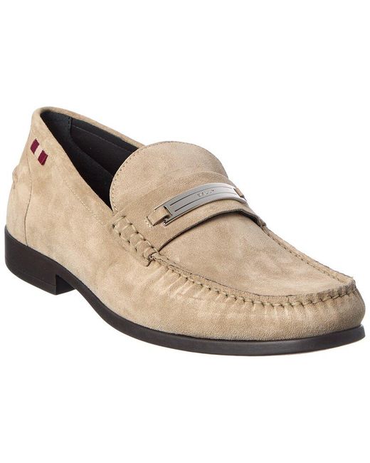 Bally Natural Cronus Suede Loafer for men