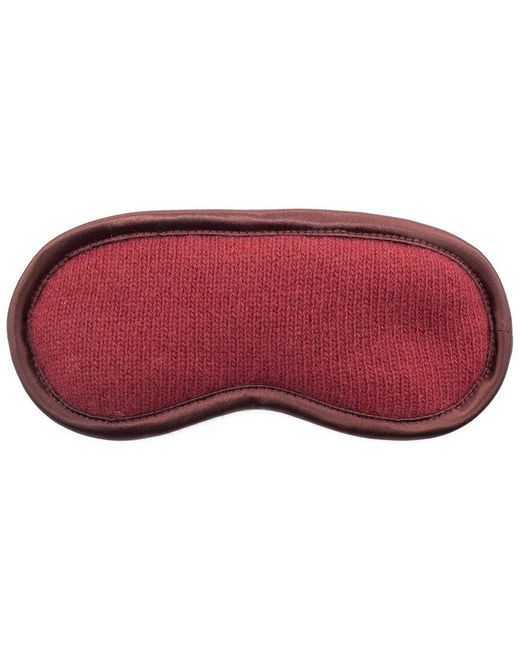 Portolano Red Knitted Eye Mask With Satin Piping
