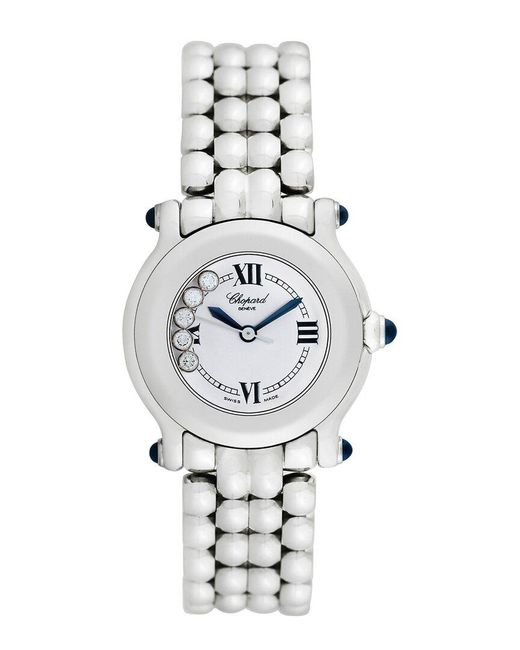 Chopard White Happy Sport Diamond Watch, Circa 2000S (Authentic Pre-Owned)