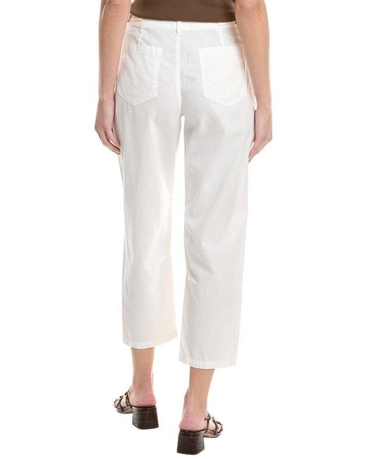 Michael Stars White Sal Linen-Blend Barrel Pant