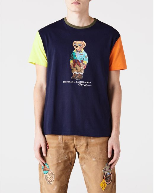 Polo Ralph Lauren Colorblock Voyager Bear Graphic T-shirt in Blue for ...