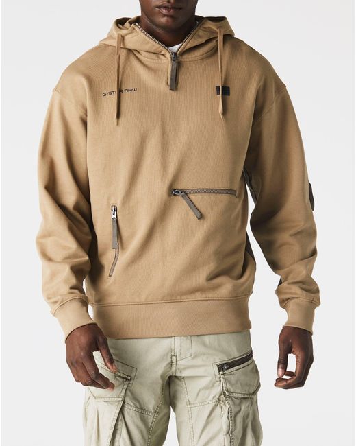 G-Star RAW Cotton Half Zip Loose Hoodie 