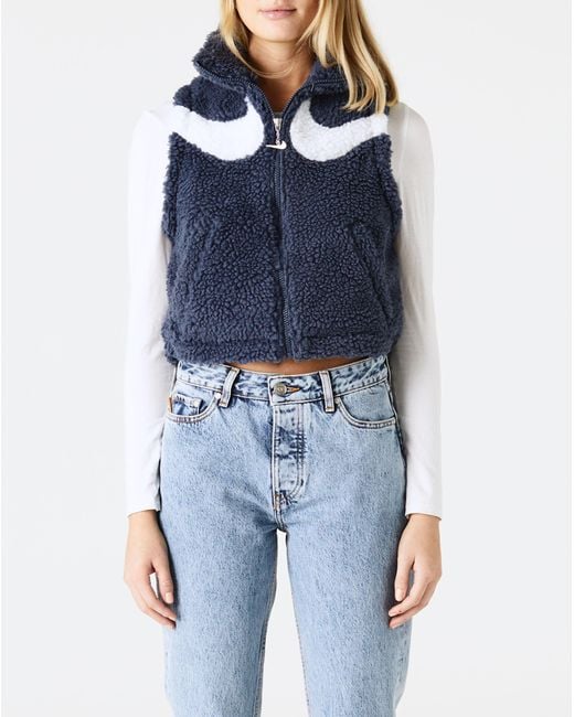 Nike Swoosh Sherpa Vest in Blue | Lyst