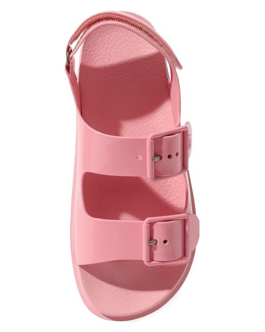 Gucci Pink Double G Rubber Sandals
