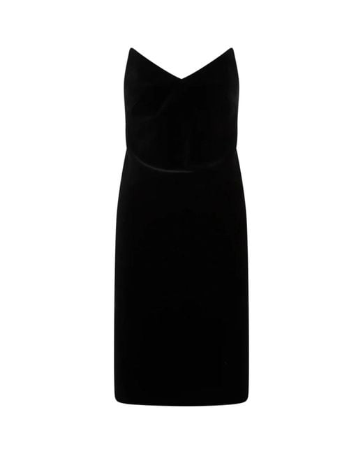 Loewe Black Strapless Velvet Bustier Mini Dress