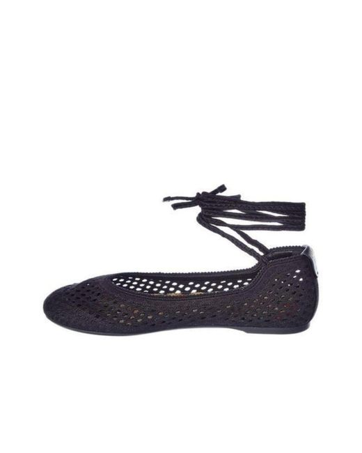 Dior Black Poeme Cotton Ankle-tie Ballerina Flats