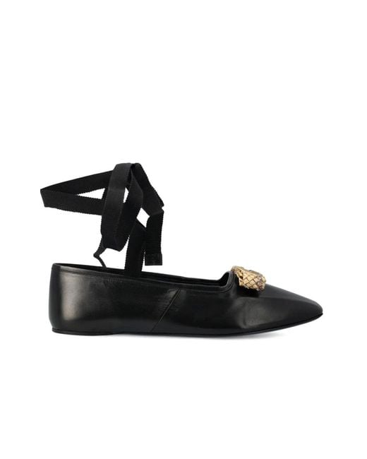 Gucci Black Ballerina Leather Shoes