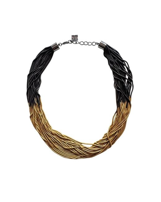 BCBGMAXAZRIA Metallic Two-tone Layered Chain Statement Necklace
