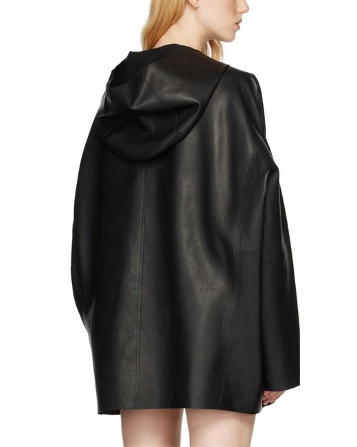 Rick Owens Black Peter Leather Jacket