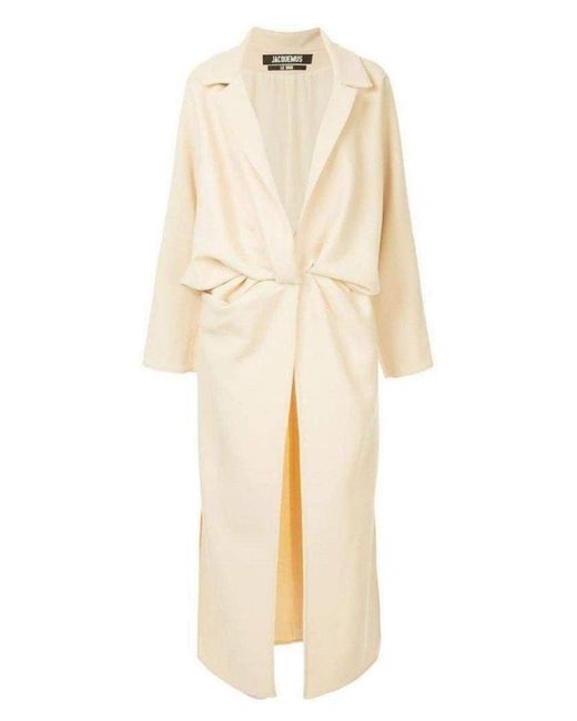 Jacquemus Natural Wrap Front Long Coat