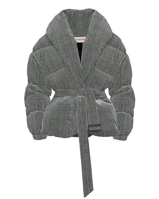 Alexandre Vauthier Gray Checked Stretch-wool Puffer Jacket