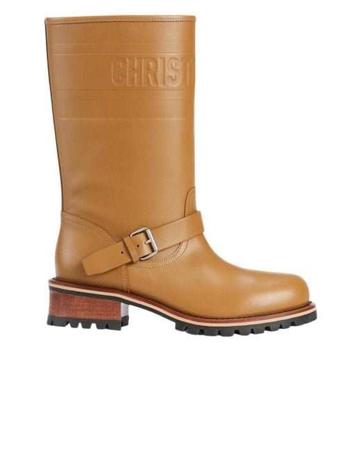 Dior Brown Quest Leather Mid-calf Boots